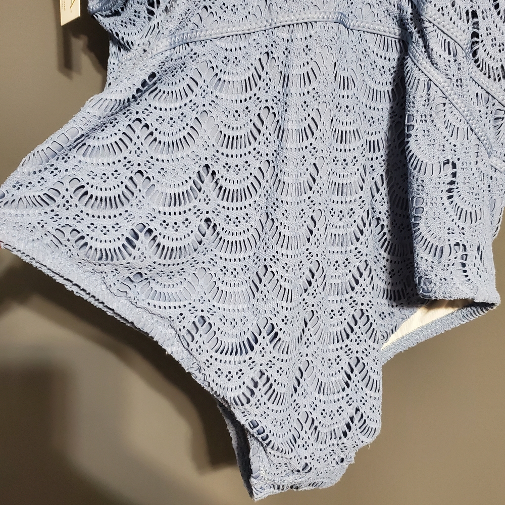 NWT BECCA Light Blue Women's Lace Swimsuit Size 2X (20-22) - Picture 4 of 9